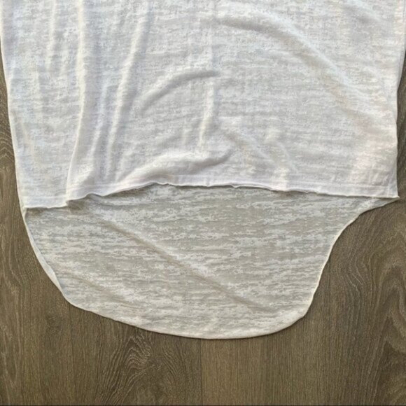 REVOLVE LNA Cape Strap Tee Top Burnout 3/4 Length Sleeve White High Low hem XS - Picture 8 of 16